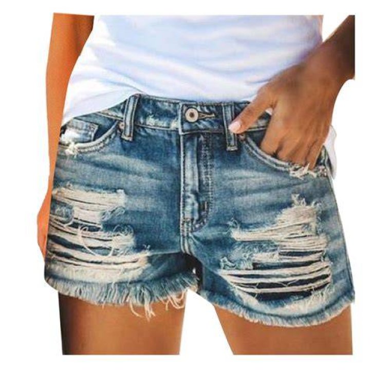 ripped denim shorts