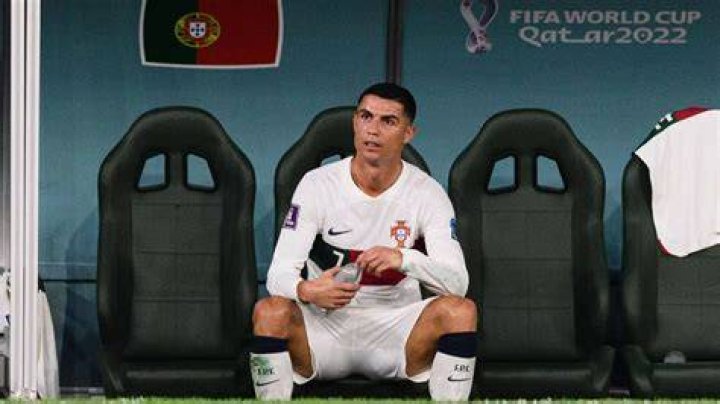 Ronaldo Cheers From The Bench
