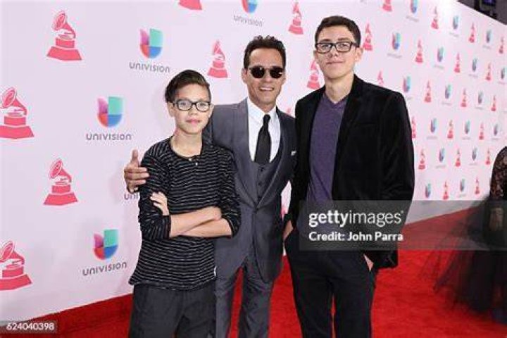 Ryan Adrian Muniz, recording artist Marc Anthony and Cristian Marcus Muniz arrive on the red carpet for the 17th annual Latin Grammy Awards at T-Mobile Arena in Las Vegas, Nevada on November 17, 2016. Latin Grammy Awards, Las Vegas, Nevada, United States - 17 Nov 2016