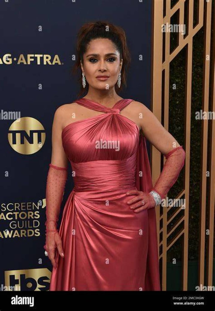 Salma Hayek 28th Annual Screen Actors Guild Awards, Arrivals, The Barker Hangar, Santa Monica, Los Angeles, USA - 27 Feb 2022