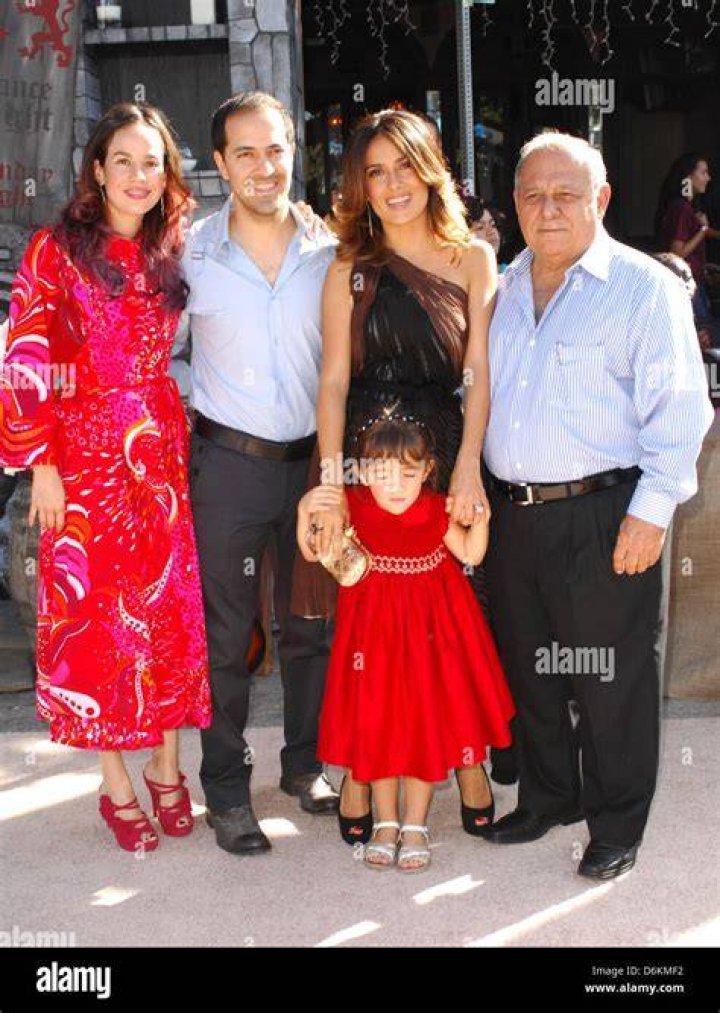 Salma Hayek Enjoys A Family Vacation In Black Bikini