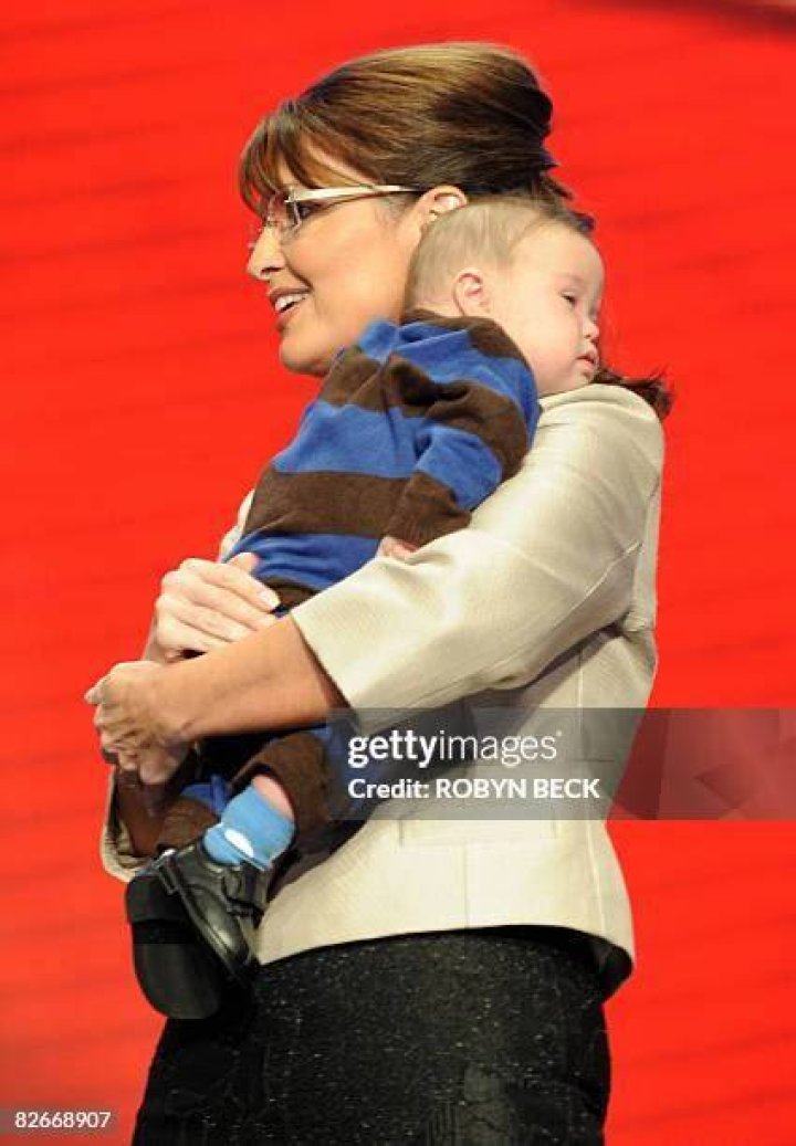 Sarah Palin Holds Her Son