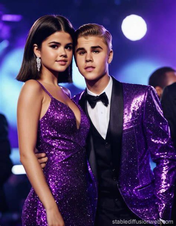 Selena Gomez Justin Bieber Purple Hair
