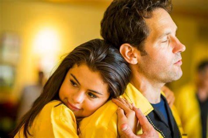Selena Gomez & Paul Rudd in Baseball Jerseys.