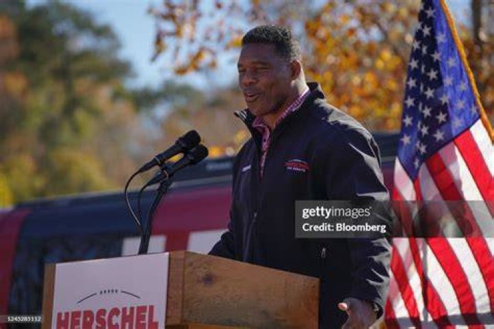 Senate candidate Herschel Walker speaks during former President Donald Trump's Save America rally in Perry, Ga. Senate Minority Leader Mitch McConnell on Wednesday, Oct. 27, endorsed Herschel Walker's Republican primary bid for a Senate seat in Georgia Election 2022 Senate Georgia, Perry, United States - 25 Sep 2021