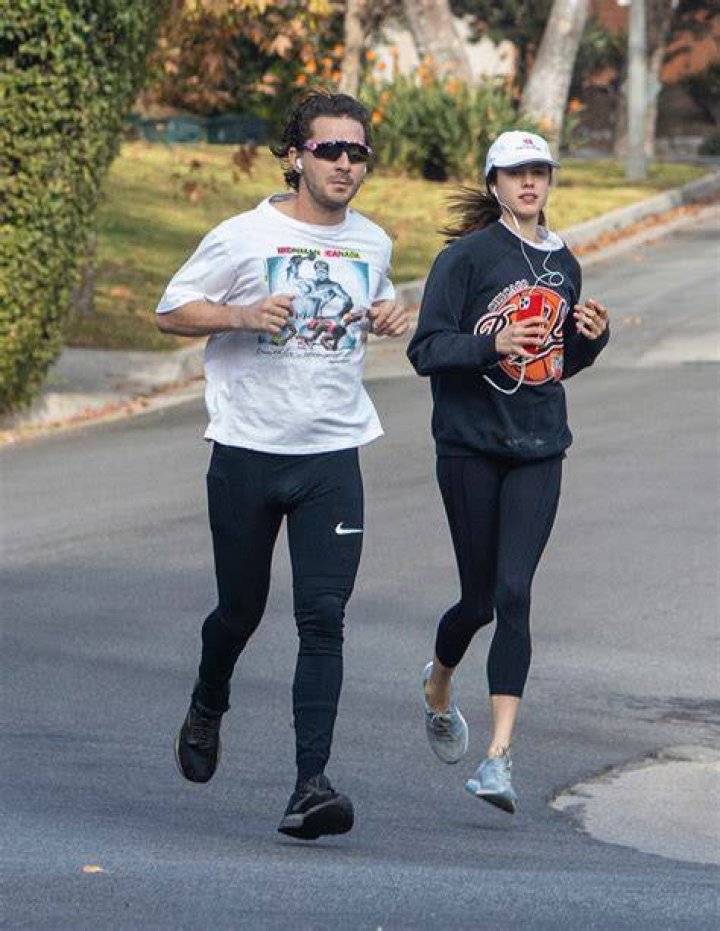 Shia LaBeouf Jogging With Girlfriend Margaret Qualley
