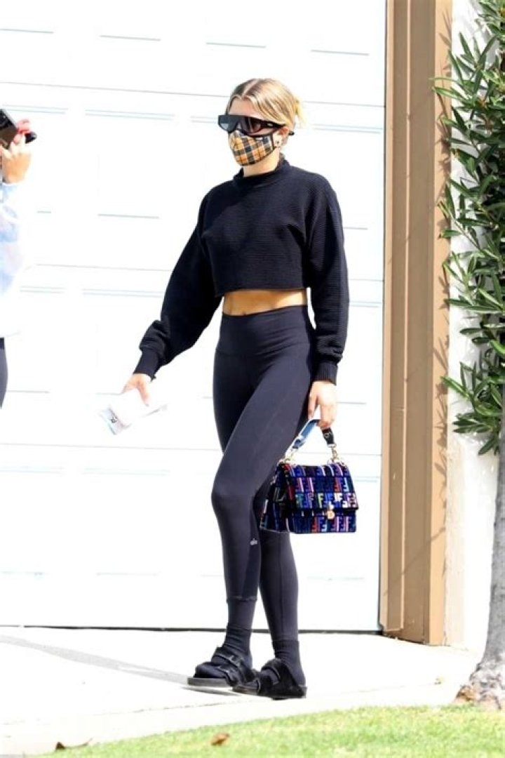 Sofia Richie wears black leggings to Pilates