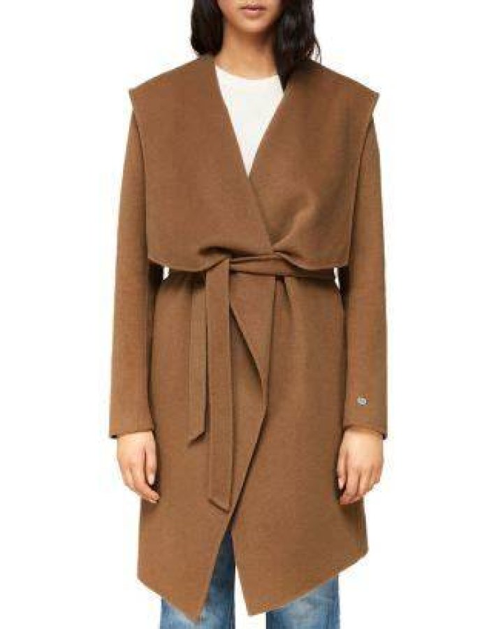 Soia & Kyo SAMIA double-face wool coat in Quartz, $490