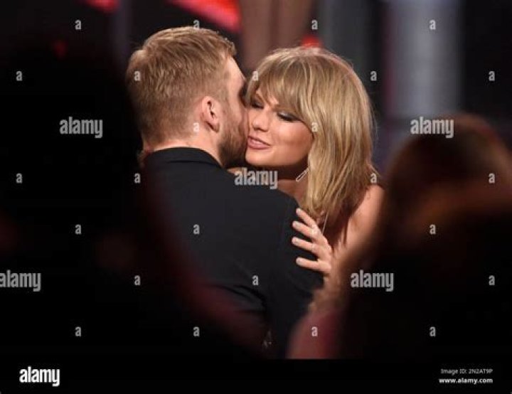 Taylor Swift, right, hugs Calvin Harris after winning the award for top billboard 200 album for 1989 at the Billboard Music Awards at the MGM Grand Garden Arena, in Las Vegas 2015 Billboard Music Awards - Show, Las Vegas, USA