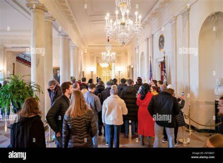 The Cross Hall leading into the State Dinning Room is decorated during the 2019 Christmas preview at the White House, in Washington White House Christmas, Washington, USA - 02 Dec 2019