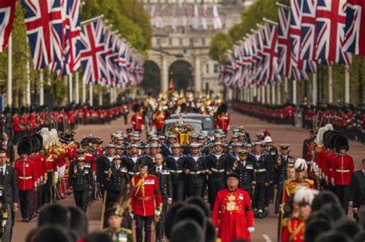 The Funeral of Queen Elizabeth II, at Westminster Abbey, London, UK, on the 19th September 2022. 19 Sep 2022 Pictured: The Funeral of Queen Elizabeth II, at Westminster Abbey, London, UK, on the 19th September 2022. Photo credit: James Whatling / MEGA TheMegaAgency.com +1 888 505 6342 (Mega Agency TagID: MEGA898639_001.jpg) [Photo via Mega Agency]