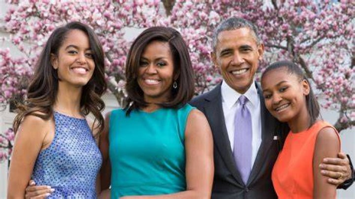 The Obama family at a vineyard