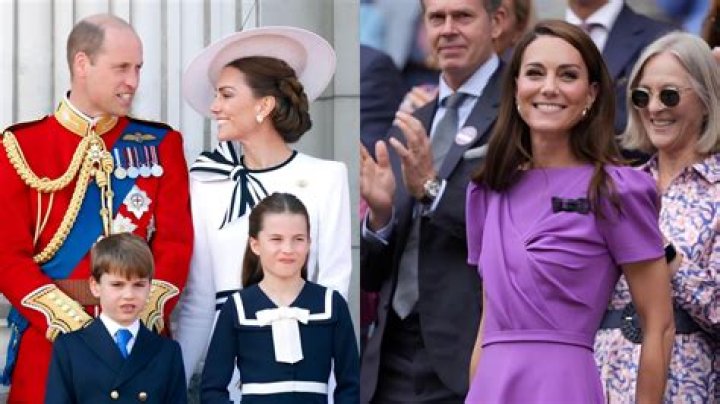 The royal family members look at the tribute