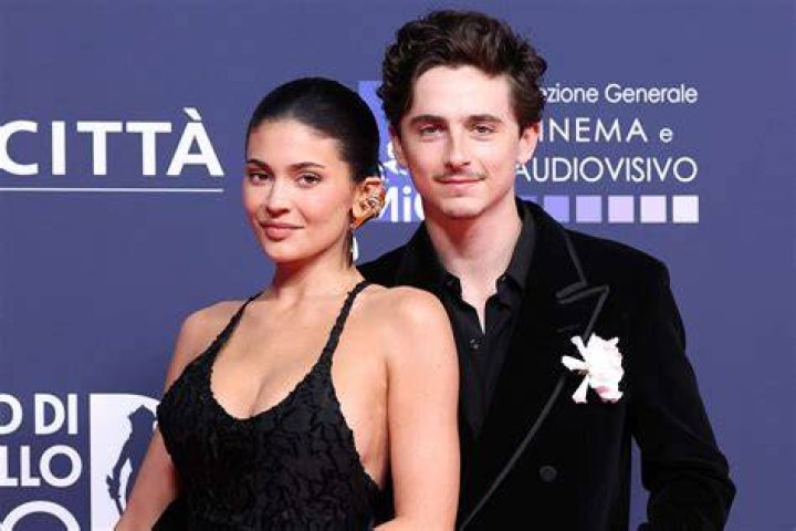 Timothee Chalame and Kylie Jenner at the 81st Annual Golden Globe Awards, airing live from the Beverly Hilton in Beverly Hills, California on Sunday, January 7, 2024, at 8 PM ET/5 PM PT, on CBS and streaming on Paramount+. Photo: Francis Specker/CBS &copy;2024 CBS Broadcasting, Inc. All Rights Reserved.