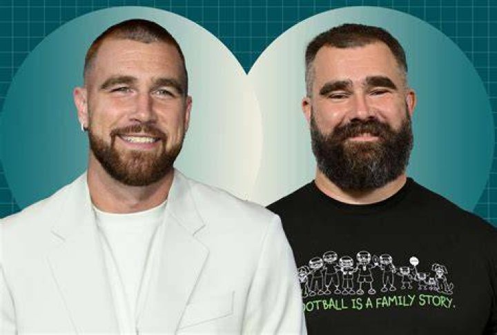 Travis Kelce, Jason Kelce. Twins Kansas City Chiefs tight end Travis Kelce, left, and Philadelphia Eagles center Jason Kelce (62) exchange jerseys following an NFL football game in Kansas City, Mo Eagles Chiefs Football, Kansas City, USA - 17 Sep 2017