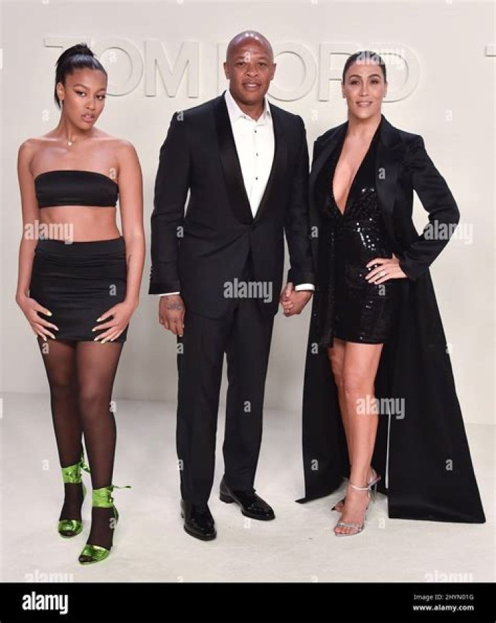 Truly Young, Dr. Dre, Nicole Young. From left, Truly Young, Dr. Dre, and Nicole Young attend the Tom Ford show at Milk Studios during NYFW Fall/Winter 2020, in Los Angeles NYFW Fall/Winter 2020 - Tom Ford - Red Carpet, Los Angeles, USA - 07 Feb 2020