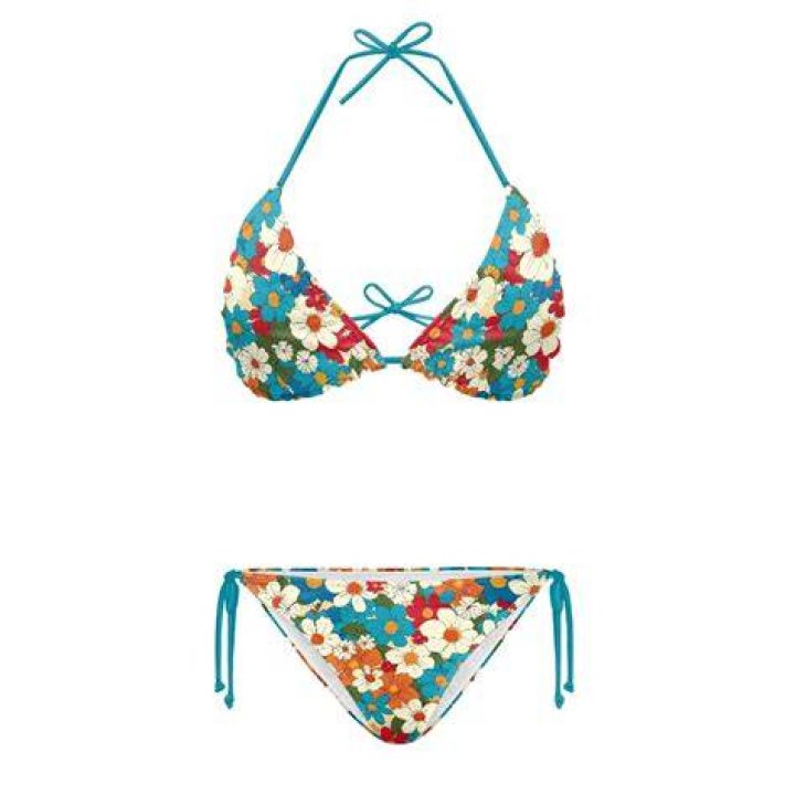 Two Piece Floral Print Tie Knot Bikini