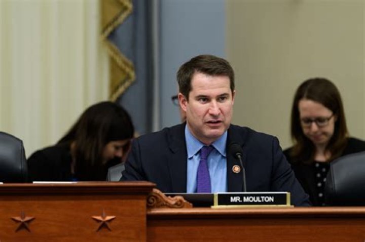U.S. Rep. Seth Moulton questions gas executives during a hearing on gas pipeline safety in the Merrimack Valley, in Lawrence, Mass Gas Explosions, Lawrence, USA - 26 Nov 2018