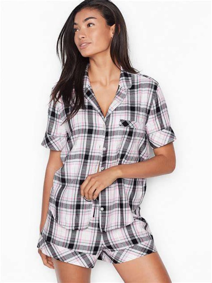 Victoria&rsquo;s Secret Flannel PJ Set, $39.50, victoriassecret.com