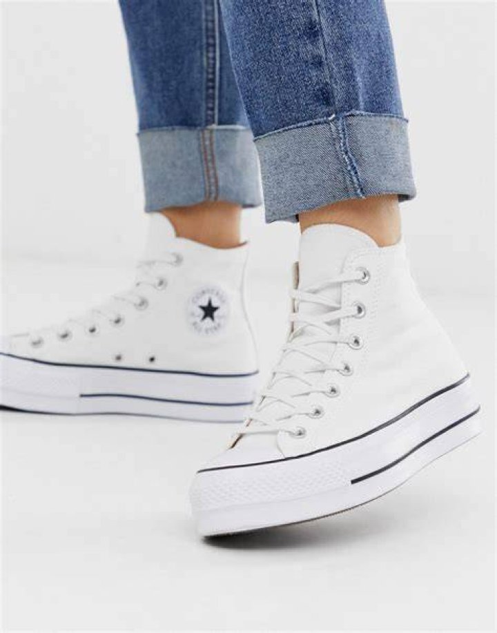 white platform converse sneakers