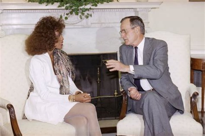 Whitney Houston With George H. Bush