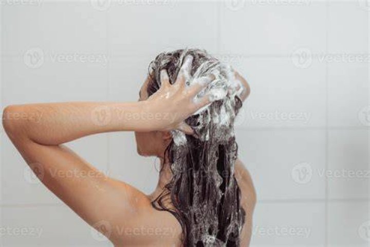 woman washing her hair